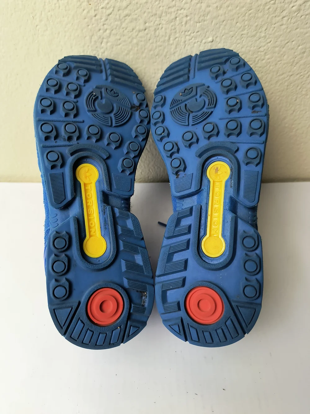 adidas Torsion ZX 8000 - LEGO Kids Blue Sneakers with Yellow Stripe Big Boy 4.5